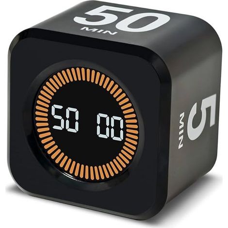 Timer visivo rotante con tempi preprogrammati di 5, 10, 25 e 50 minuti timer per il conto alla rovescia a forma di cubo per la scrivania (1/5)
