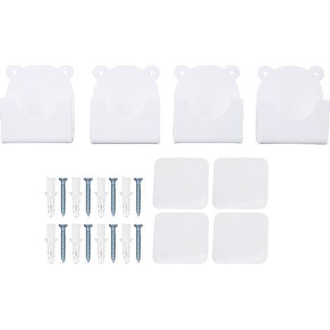 Support de tringle de douche adhésif en acrylique, 4 pièces, support de rideau mural de Style dessin animé pour diviseur de salle de bain (1/5)
