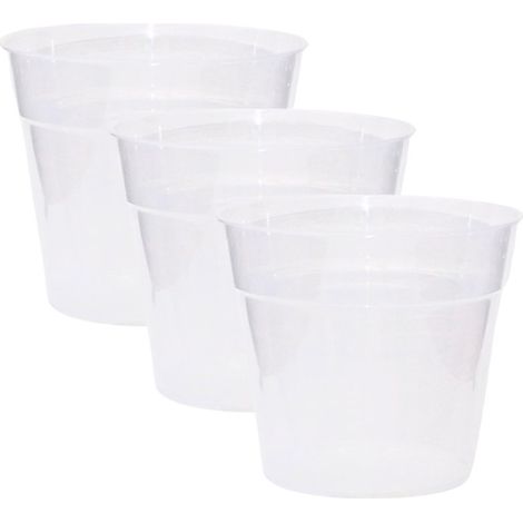 Pots de pépinière transparents 23 cm avec trous de drainage (Lot de 3)