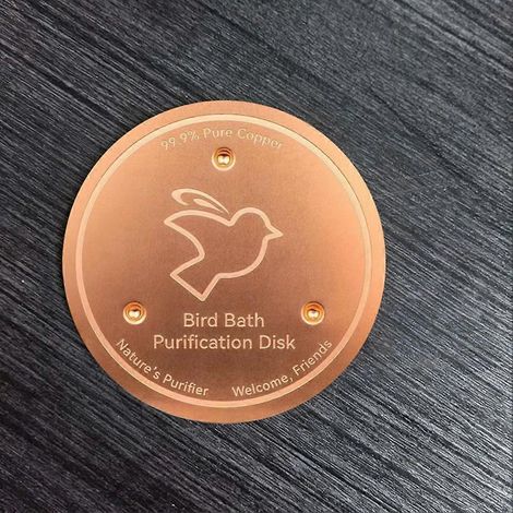 Plateau de nettoyage en cuivre en trois parties, cuivre pur à 99,9 %, avec support stable à trois points, pour le nettoyage physique à l'eau des bains d'oiseaux. (1/3)