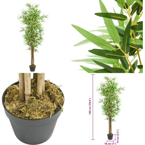 Bambou artificiel 1288 feuilles 180 cm vert - Bambou Artificiel - Plante Artificielle - Décoration Intérieure - Décoration Extérieure - Plante Verte - Home & Living (1/5)