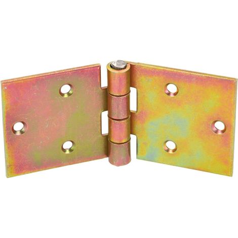 KOTARBAU Charnière de coffre - 100 x 50 mm - Galvanisée - Jaune - Charnière de porte - 2 ailes - Qualité supérieure