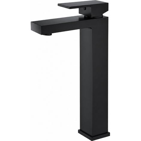 Mitigeur Lavabo Salle de Bain Carré Surélevé Noir Robinet Simple Surélevé Robinet de Lavabo Carré Style Nord-Américain Populaire 1,5 kg – Livraison gratuite (1/2)