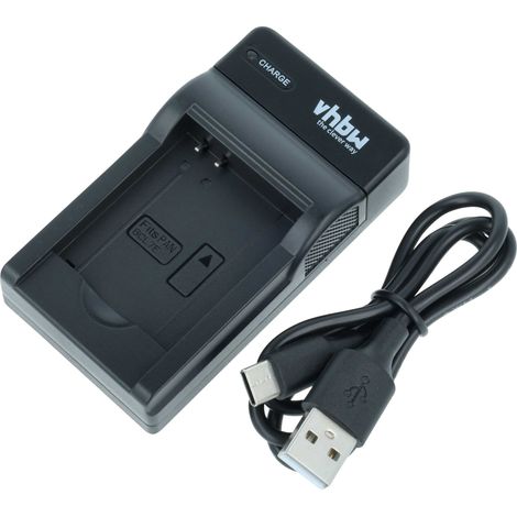 vhbw USB-C Ladegerät kompatibel mit Panasonic Lumix DMC-SZ10, DMC-SZ3, DMC-SZ3K, DMC-SZ3P, DMC-FS50V Kamera - Ladeschale + USB-C Kabel Ladeanzeige (1/5)