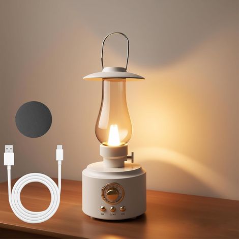 Enceinte Bluetooth d'extérieur avec lumière et intensité à l'infini, boîte portable étanche IPX4, haut-parleur sans fil avec lumière de flamme, Bluetooth 5.3 pour intérieur, extérieur et jardin (1/5)
