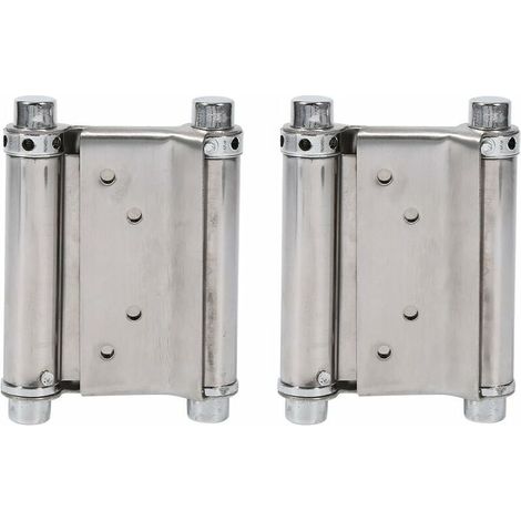 Charnières à ressort à double action en acier inoxydable, 2 pièces, charnières de porte de voiture, charnières de porte battante avec capacité de charge jusqu'à 15 kg (1/4)