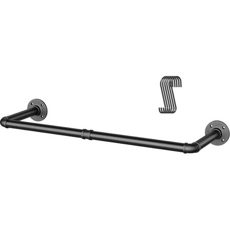 OROPY Industrieller Stil Wandmontage Kleiderstange abnehmbare Metall Schwarz (1/5)