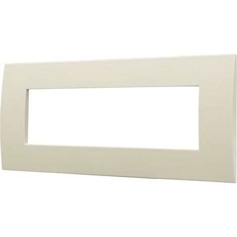 Placca serie Venus, 7 moduli, plastica, sabbia, compatibile con serie Vimar Arkè - Ettroit VA83709 (1/2)