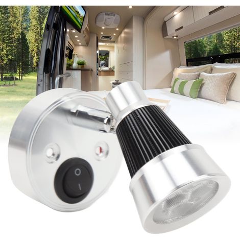 Lampe de lecture argentée DC12-24V pour camping-cars, yachts et bateaux (Référence : PY-RV109C) (1/5)
