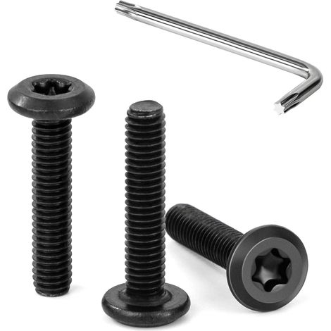 30 Pièces Vis à Tête Plate Torx Noir M4 x 20 mm Vis à Six Pans Creux en Acier Inoxydable A2 V2A Boulons de Meubles Hexagonale avec Clé T20 Filetage Complet (1/5)