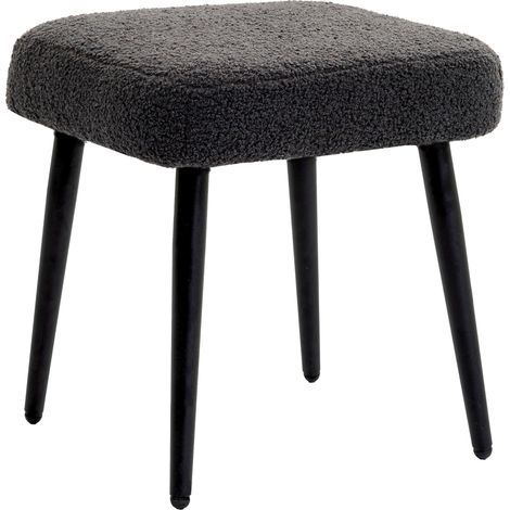 Quadratischer Hocker mit Cashmere-Effekt, dunkelgrau, Stahlbeine MODENUIT (1/4)