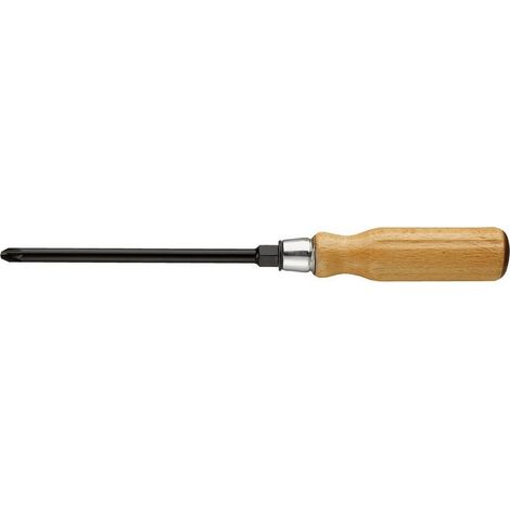 Tournevis PZ2 à manche bois avec écrou 6x125mm longueur totale 240mm FACOM ATHH.D2 (1/3)