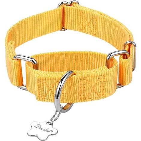 Collare per cani in nylon, regolabile, 36-53 cm, giallo chiaro