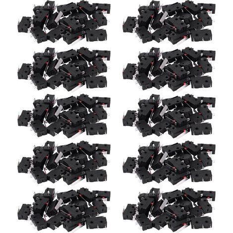 200Pcs AC 125 V 250 V 5A SPDT 3-Broche Interrupteur de Limite En Plastique Momentane Noir + Argent (1/2)