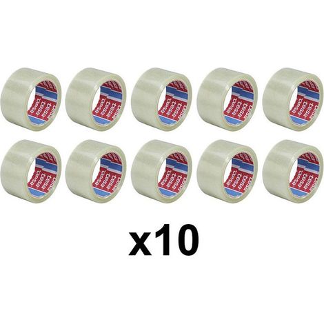 Lot de 10 rubans emballage adhésif transparent Tesa 66m x 50mm