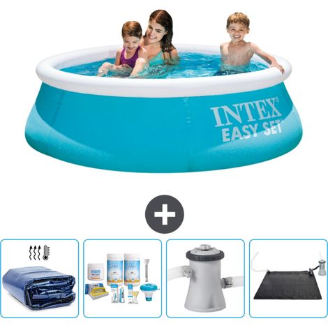 Intex runder aufblasbarer Easy Set-Pool – 183 x 51 cm – Blau – im Lieferumfang enthalten Accessoire CB4