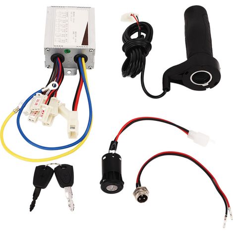 Kit de Conversion Vélo Électrique 24V 350W avec Poignée Accélérateur, Contrôleur Double Vitesse et Port de Charge Aviation (1/5)
