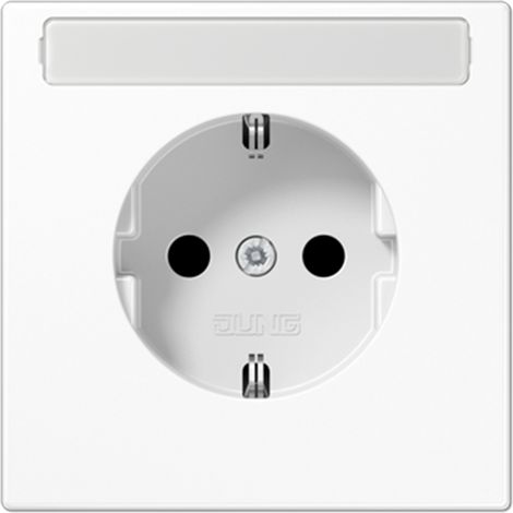 Jung Toma de corriente SCHUKO®, 16 A 250 V , con campo de rotulación, SAFETY+, Termoplástico, Serie LS, blanco alpino LS 1520 BFKINA WW