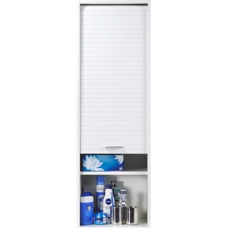 Meuble de rangement à rideau blanc Cool L 40 x H 124 x P 35 cm (1/4)