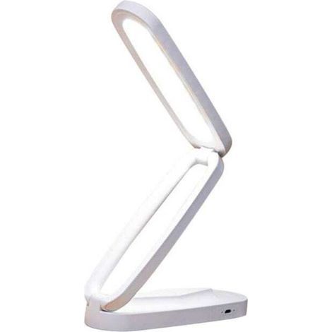 Lampe de bureau LED pliable (blanc pur), lumière réglable, idéale pour les chambres et les tables de chevet, interface USB (1/5)