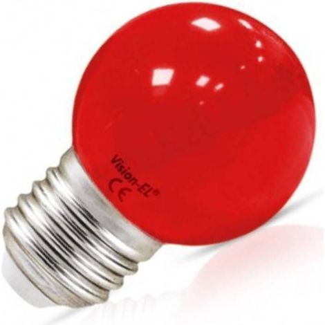 Ampoule LED E27 Couleur Bulb G45 1W Rouge Miidex Lighting® (1/4)