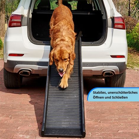Mucola – Rampe d'accès pour chien pliable 90 kg – Télescopique et antidérapante – Aide à l'embarquement pour véhicules et escaliers