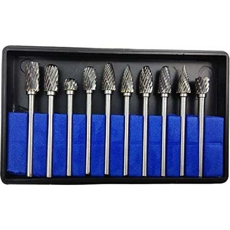 Tungsten carbide rotary cutters – Pack of 10, 3 mm diameter × 6 mm length, for wood engraving and drilling (1/5)