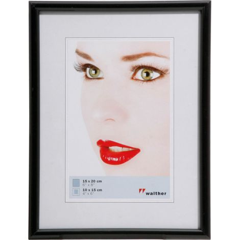 Cadre photo en plastique - Walther Galeria - 10 x 15 cm - Noir - Livraison gratuite