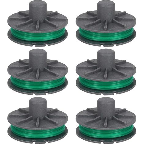 Lot de 6 bobines de fil 5309-20 pour coupe-bordure Gardena PowerCut Plus 650/30 (n° d'article 9811/9811-20), bobine de fil de rechange, 4,3 m, longueur : 2 mm