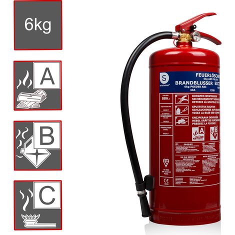 Pulverfeuerlöscher, Brandklassen A, B, C, Manometer, 6kg (1/5)