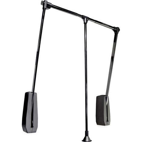 Penderie rabattable pour armoire Hang mural, Barre de penderie escamotable, tringle relevable, largeur réglable 600-830mm, Noir, Acier et Plastique, 1 u (1/5)