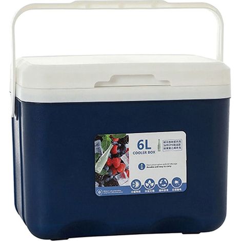 Glacière portátil isotérmico exterior étanche à coque rigide bleue 6L (1/5)
