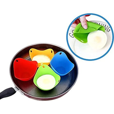 Silikon-Eierpochierbecher - perfekte Eier ohne Stress pochiert, 4 antihaftbeschichtete Pods für einfaches Lösen (1/5)