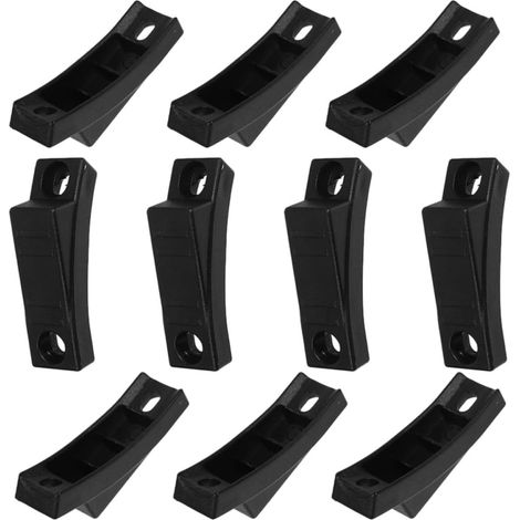 Patins de protection sol en plastique noir pour meubles, forme bateau, (1/5)