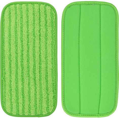 Almohadilla de repuesto de 2 piezas para mopa de limpieza para mopas húmedas/secas Swiffer Wetjet, almohadillas adhesivas, accesorios, color verde (1/5)