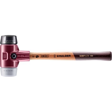 HALDER SIMPLEX Schonhammer Ø 50 mm Gummi / TPE-mid grau mit Tempergussgehäuse (1/5)