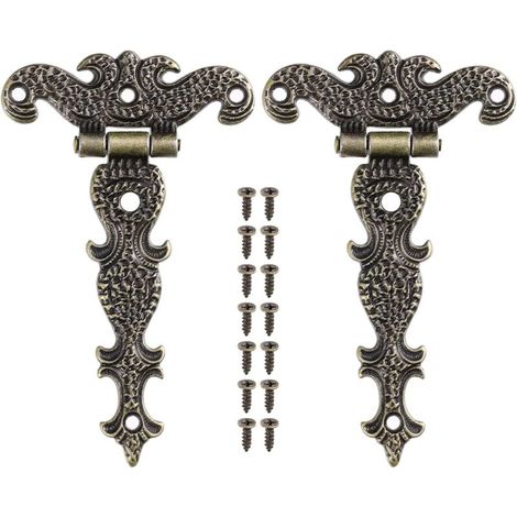 Lot de 2 charnières décoratives en alliage de zinc et en forme de T pour porte de placard