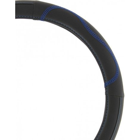 Couvre volant noir surpiqure bleu - 37-39cm (1/2)