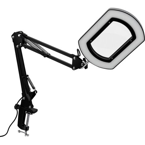 Lente d'ingrandimento 15x con luce, 5 temperature di colore, braccio girevole a 360 gradi, alimentazione USB, lente d'ingrandimento illuminata per lettura, lavori manuali, hobby e riparazioni. (1/5)