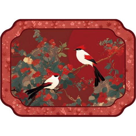 Fleurs Double Bonheur sur branches 3050cm (Terre de diatomées) Tapis égouttoir de cuisine en terre de diatomées, facile à nettoyer, tapis absorbant de forme irrégulière, tapis isolant thermique coupe (1/5)