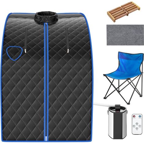 Mini sauna à vapeur 3 L 1000 W avec fonction brumisateur pour la maison, 78 x 87 x 101 cm, noir