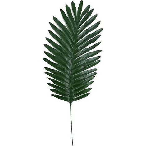 Lot de 20 fausses feuilles de palmier avec tiges, imitation tropicale, vert – DELKEVIC