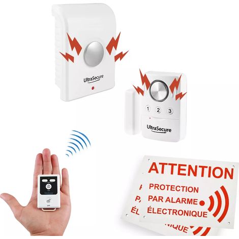 Kit alarme "local agricole" autonome sans-fil - Détecteur ouverture/vibration + sirène + télécommande (BT) (1/5)
