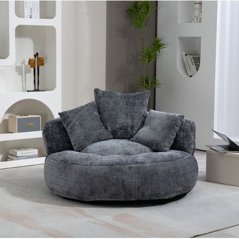 sedia poltrona soggiorno 108x108x52 comfort chenille OKMYHOME (1/5)