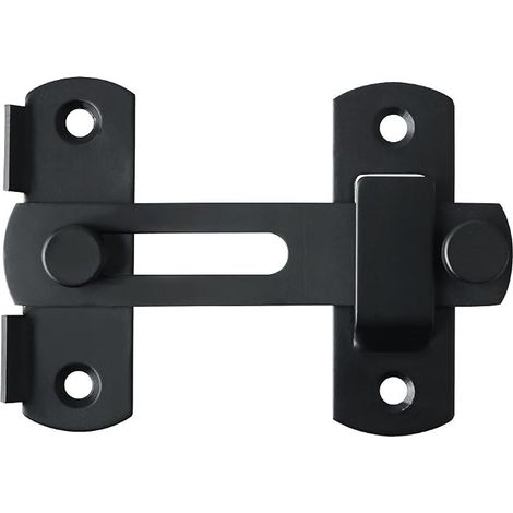 Verrou Porte Coulissante Serrure Volet Loquet Porte Verrou Portail à Bascule Boulon avec Vis pour Porte, Fenêtre, Placard et Jardin, Finition Noir Mat en Acier Inoxydable (1/4)
