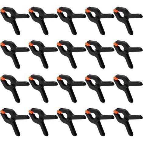 20 Pieces 5cm Spring Clips, Black Plastic Nylon Spring Clips, for DIY Projects, Photo Studios (1/5)