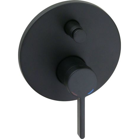 Miscelatore monocomando doccia incasso 2 vie colore nero opaco con deviatore e corpo incasso Pollini Lumea LT700021440  Nero opaco (1/3)