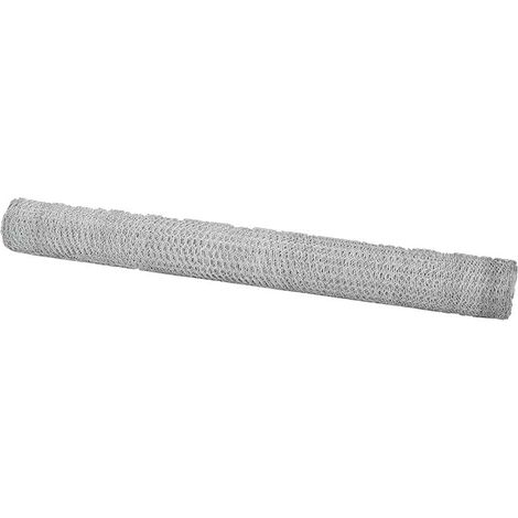 Maison Exclusive - Hexagonzaun Silber 1,6 x 50 m Verzinkter Stahl