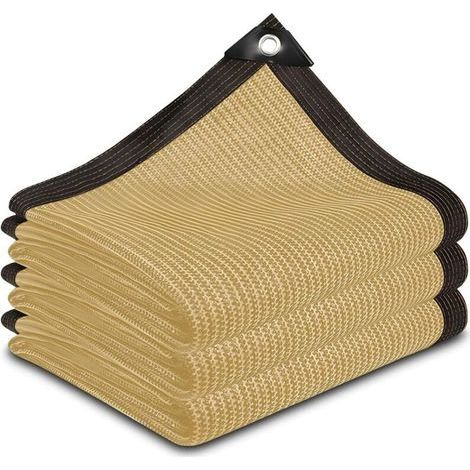 SJLERST Schattierungsnetz, 90 % Schattierungsgewebe für Pergolen, Sonnenschutznetz für den Außenbereich, Schattierungsgewebe für Pergolen, Terrassen, Gewächshäuser, Hühnerställe, Pflanzen - Beige (3x4 (1/5)
