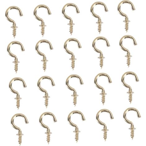 50 crochets plafond - fer - doré - pour suspension et maison (1/5)